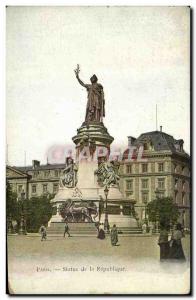 Old Postcard Paris Statue of Lion Republic