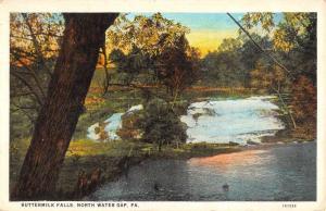 North Water Gap Pennsylvania Buttermilk Falls Waterfront Antique Postcard K81584