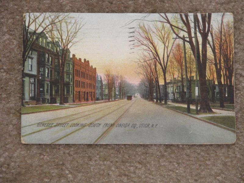 Genesee St. Looking South from Oneida Sq., Utica, N.Y.,  used vintage card