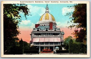 Vtg Annapolis Maryland MD Superintendents Residence Naval Academy 1920s Postcard