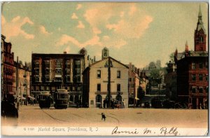 Market Square, Providence RI Undivided Back c1905 Vintage Postcard W02