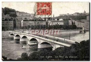 Lyon Old Postcard The exchange bridge