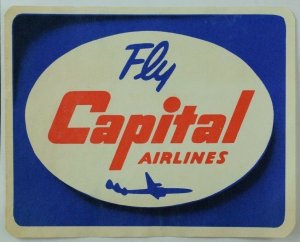 1940's-50's Capital Airlines Luggage Label Original E18