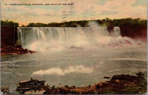 Canada Niagara Falls American Falls and Maid Of The Mist 1917