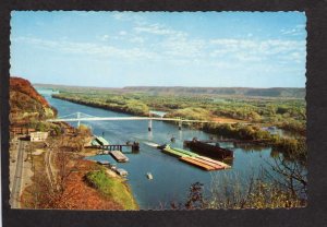 IA Railroad Bridges Marquette Iowa Prairie du Chien Wisconsin Wi Postcard