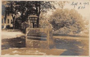 Wilmington Vermont Stone Memorial Fountain Real Photo Antique Postcard K13144