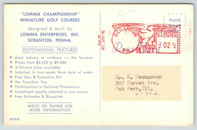 Scranton-Allegheny PA~$3232 to $9.900 Miniature Golf Course~Walk on Cement~1964 