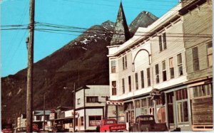 SKAGWAY, AK Alaska  BROADWAY  Street  Scene   c1960s  Cars    Postcard