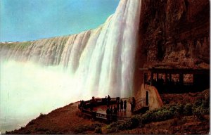 Plaza Below Horseshoe Falls Niagara Ontario Canada Postcard VTG UNP Plastichrome 