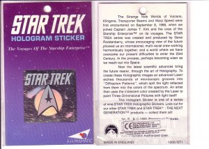 Star Trek Emblem Hologram Sticker 1991, The Voyages of the Starship Enterprise