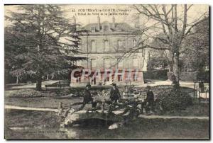 Old Postcard Fontenay le Comte L & # 39Hotel City and the public Garden Children