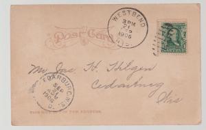 1906 RPPC Washington County Courthouse West Bend Wisconsin Postcard Cover