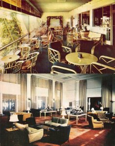 Berkeley, CA  HOTEL CLAREMONT Terrace Cocktail Lounge~Coral Room  *2* Postcards