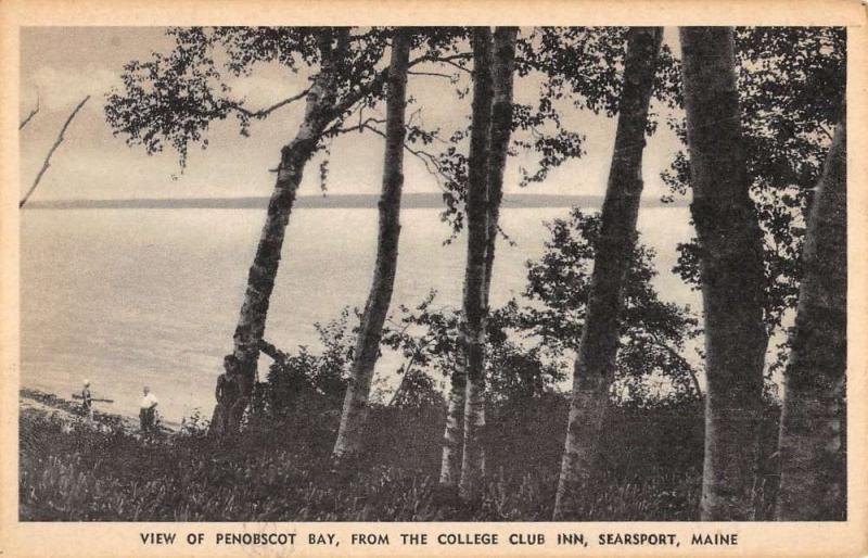 Searsport Maine Penobscot Bay College Club Inn Antique Postcard K81085