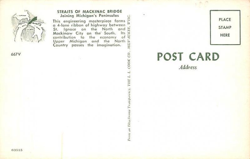 Straits of Mackinac Bridge Joining Michigan's Peninsulas Mackinac Bridge MI 