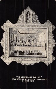 CHICAGO~CENTURY PROGRESS-HALL OF RELIGION-LORDS LAST SUPPER PHOTO POSTCARD SIZE