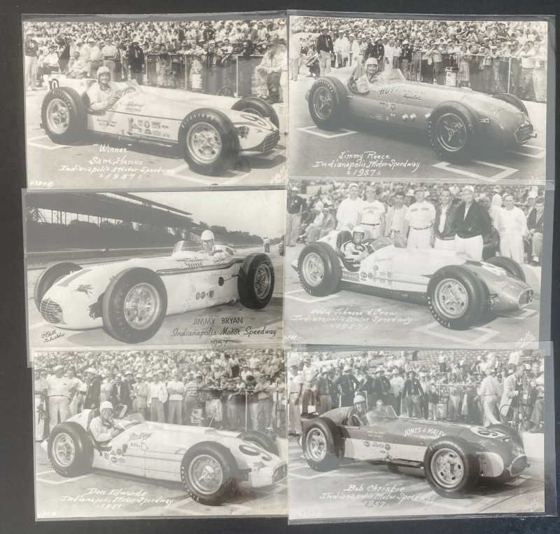 Mint Indy 500 Real Photo Postcard 33 Starters 1957 Indianapolis Motos Speedway