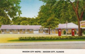 Postcard Mason City Motel Mason City IL