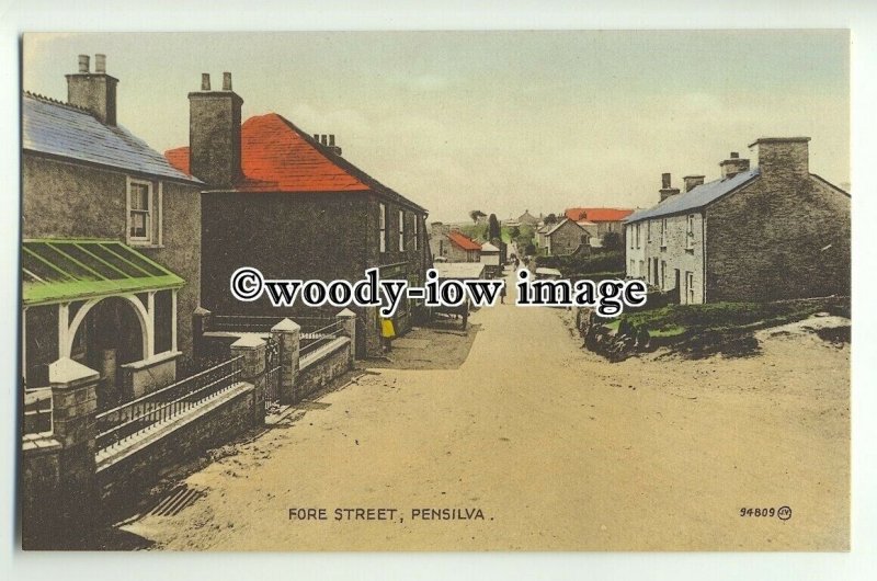 tp9522 - Cornwall - Fore Street, Cart, Car, & Corner Shop, Pensilva - Postcard