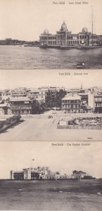 Port Said English Hospital Suez Canal Office Aerial 3x Egypt Postcard s