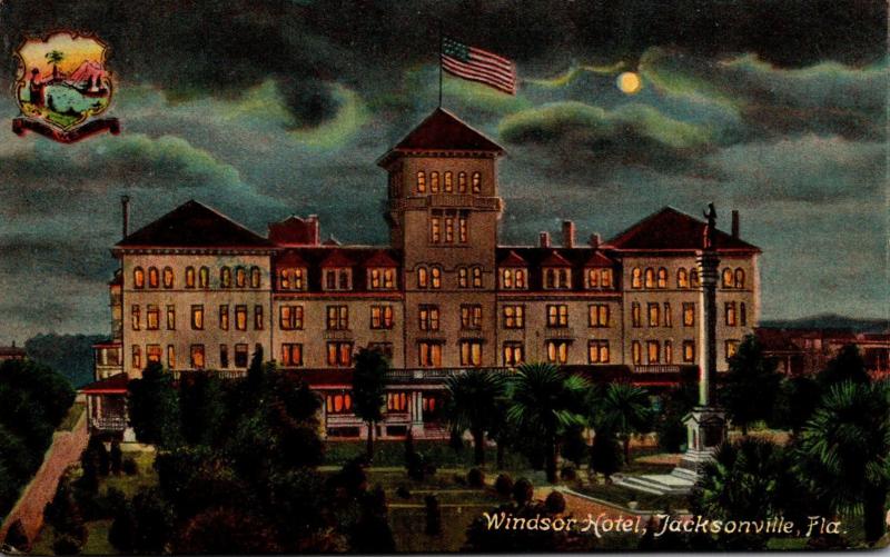 Florida Jacksonville The Windsor Hotel At Night 1909