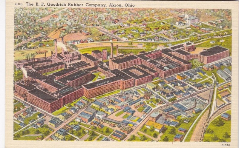 Ohio Akron Aerial View B F Goodrich Rubber Company sk5133