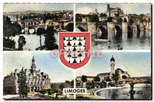 Limoges - Three Bridges - the Cathedral - Old Postcard