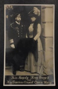 Mint England Royalty Postcard HM King George V Gracious Consort Queen Mary