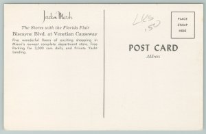 Florida~Jordan Marsh Department Store At Venetian Causeway~Vintage Postcard