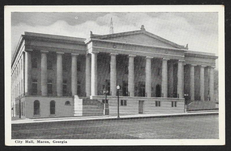 City Hall Macon Georgia Unused c1940s