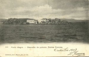 brazil, PORTO ALEGRE, Deposito de Polvora, Pedras Brancas (1903) Postcard
