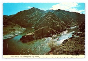 Postcard Continental View Confluence Of The Salmon & The Snake Rivers Idaho