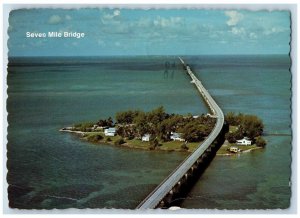 Key West Florida FL Postcard Seven Mile Bridge Island Brid's Eye View 1978