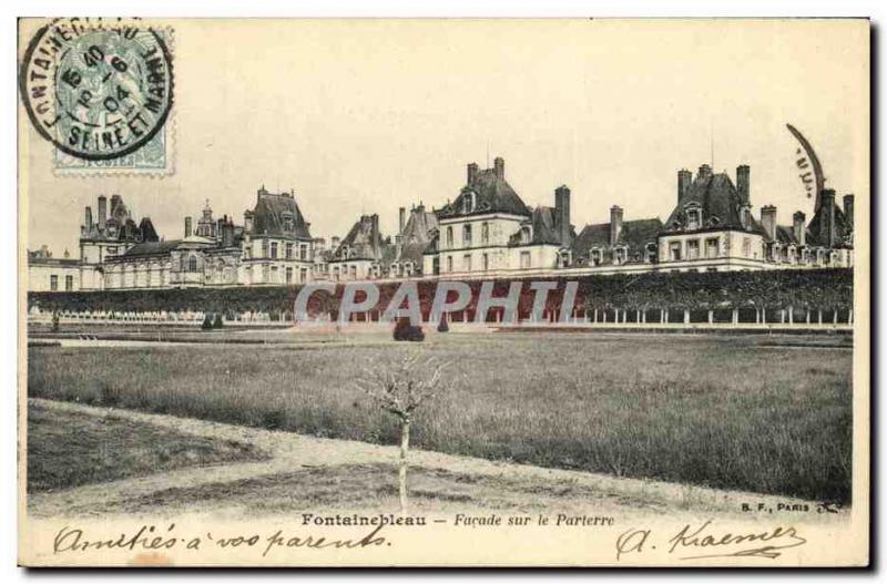 Old Postcard Fontainebleau Palace Facade on the Parterre
