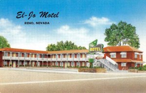 EL-JO MOTEL Reno, Nevada U.S. 40 Roadside c1950s Chrome Vintage Postcard