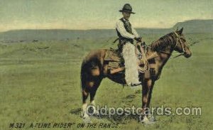 Line Rider Western Cowboy, Cowgirl Writing On Back writing on back