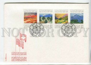 446061 Liechtenstein 1991 year FDC Swiss anniversary painting