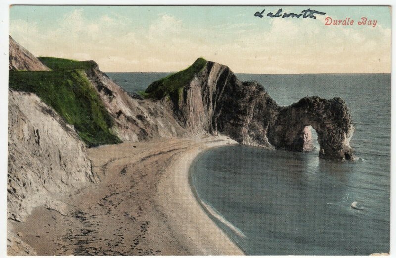 Dorset; Durdle Bay, (Lulworth) PPC By Valentines, 1908, To A Carden, Wimbledon 