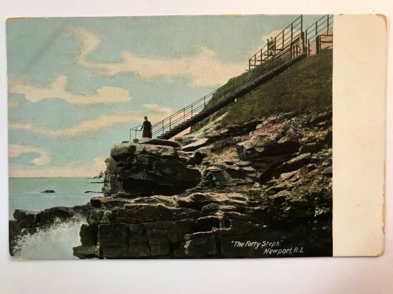 Vintage Postcard 1907-1915 The Forty Steps Newport Rhode Island