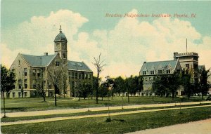 c1910 Wheelock Postcard; Peoria IL, Bradley Polytechnic Institute, Unposted