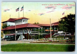 Oklahoma City Oklahoma OK Postcard Entrance To Delmar Garden Flags 1910 Antique