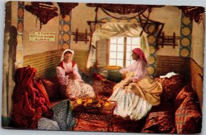 Postcard Algeria Turkish Sitting Room