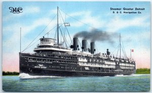 Postcard - Steamer Greater Detroit - D. & C. Navigation Co.