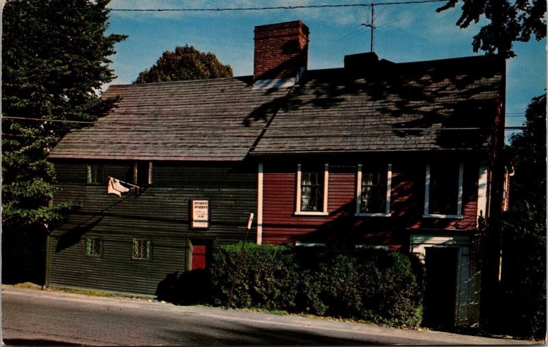 Historic Sparrow House Streetview Plymouth Massachusetts Chrome Postcard 