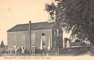 Penns Grove New Jersey Emmanuel ME Church Street View Antique Postcard K62866