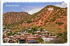 Postcard - View of B hill with Bisbee cradled in the canyon below - Bisbee, AZ