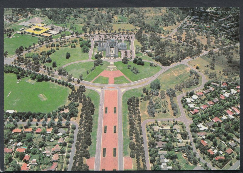 Australia Postcard - Aerial View of Canberra - The War Memorial   RR3860