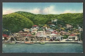 DATED 1956 PPC CHARLOTTE AMALIE ST THOMAS VI, POSTED STAMP MISSING