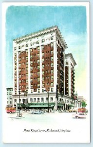 RICHMOND, Virginia VA ~ Artist View HOTEL KING CARTER Roadside c1950s Postcard