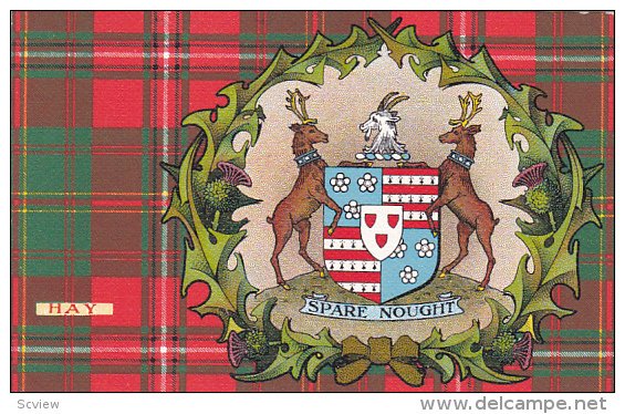 Tarton & Clan Coat of Arms , SCOTLAND , 00-10s ; Clan Hay